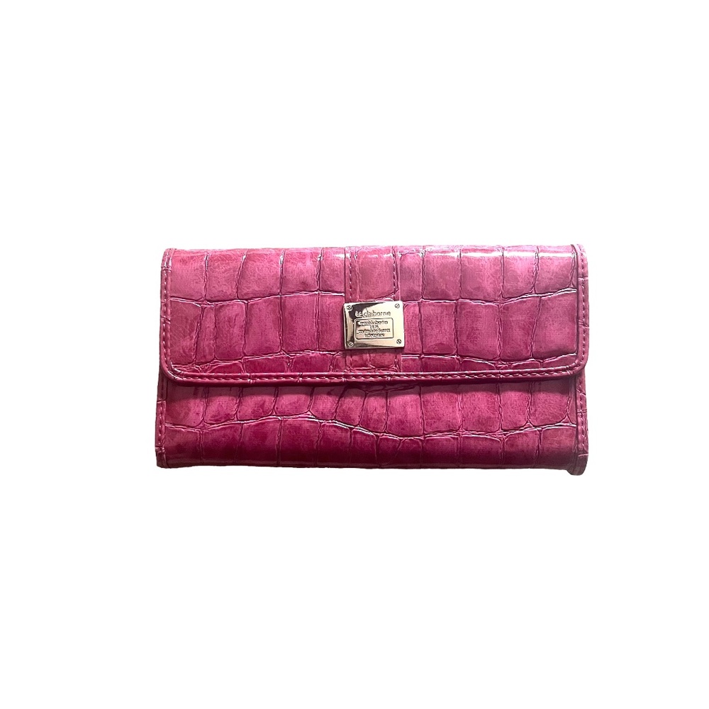 Liz Claiborne Fuchsia Pink Alligator Wallet